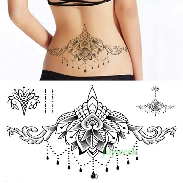 Waterproof Temporary Tattoo Sticker Body Henna Waist Breast Chest Mandala  Tatto Stickers Flash Tatoo Fake Tattoos for Women | Wish