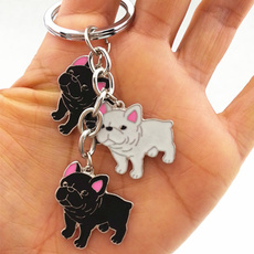 Lovely Bulldog Car Key Chain Bouledogue français Key Ring DIY Pet Keychains Fashion Jewelry Pendants Gift
