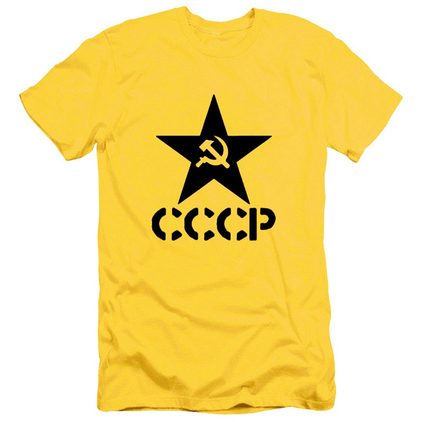 CCCP Russian T Shirt USSR Soviet Union KGB Moscow Cold War High