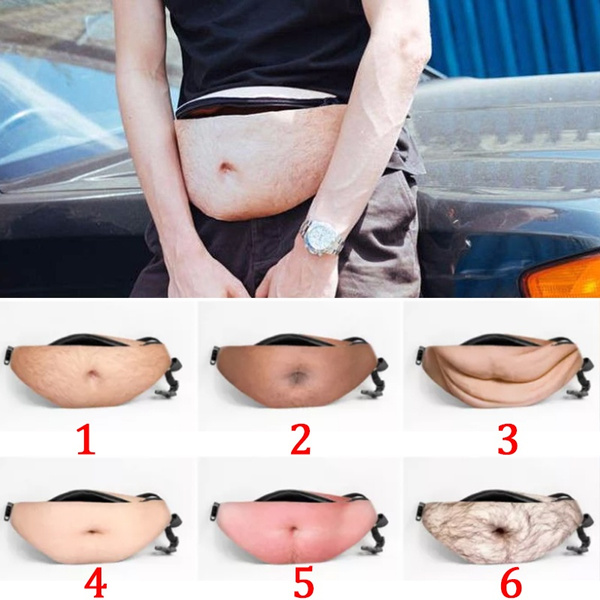 Funny Facebook Pop Dad Bod Money Belt Bag Men Travel Bags Flesh