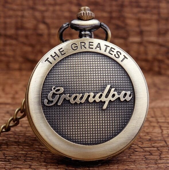 Antique The Greatest Grandpa Bronze Quartz Pocket Watch Father'day Best ...