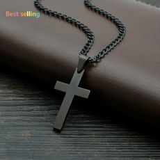 blackcro, Stainless Steel, crossnecklaceman, Cross necklace