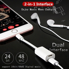 2 in1 Charger Cable Audio Adapter Aux Audio Cable Headset Adapter Music Call Charge Data Transmission Cable for Phone