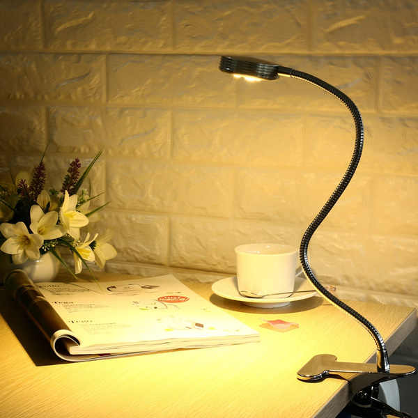 Led Clamp Lamp Reading Light Flexible, Clamp On Bed Reading Lamps