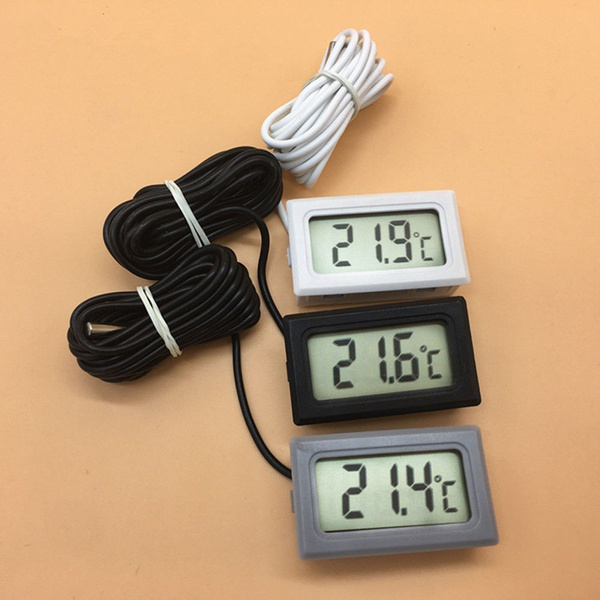 Compact LCD Digital Display Black Thermometer Temperature Sensor