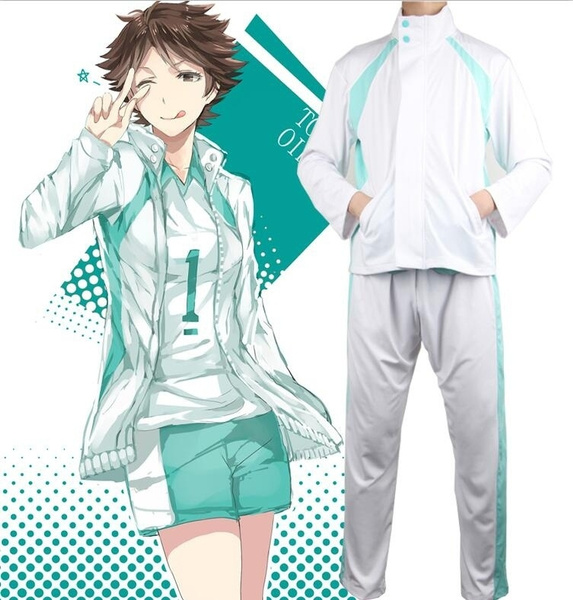 High School Volley Ball Team Sprotswear Cosplay Anime Aoba Johsai Costume Oikawa Tooru School Uniform Jacket Pants