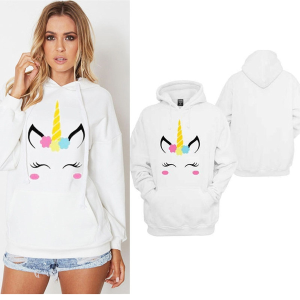 white unicorn moletom com capuz