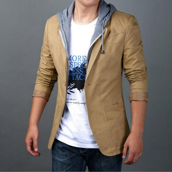 Mens hooded blazer outlet jacket