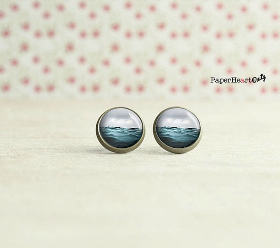 Ocean Earrings Swimmer Jewelry Surfer Earrings Surfing Sea
