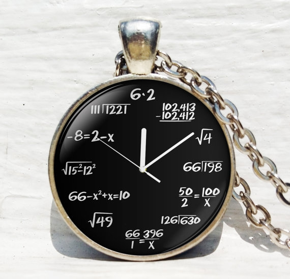 Math clock art pendant, math clock 