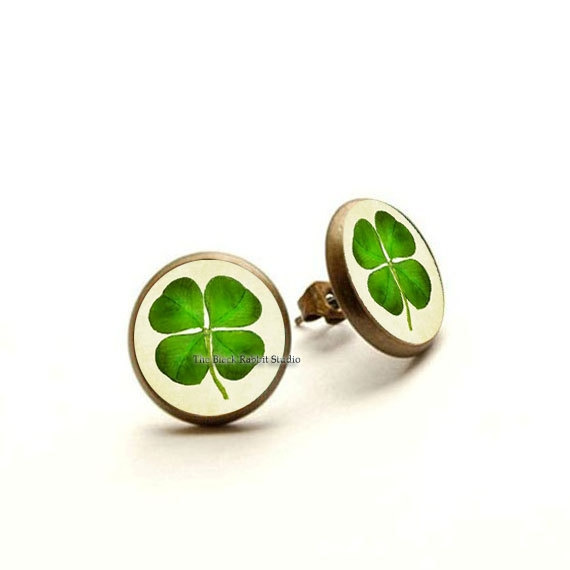 Pendientes De Trébol De Joyas De La Suerte Del Día De San De Pendientes De Trébol De Joyas De La Suerte Del Día De San De
