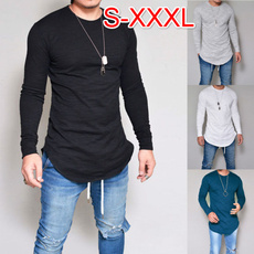 2017 New Men Casual Tops Cotton Long Sleeve O-Neck Silm Fit T-shirt