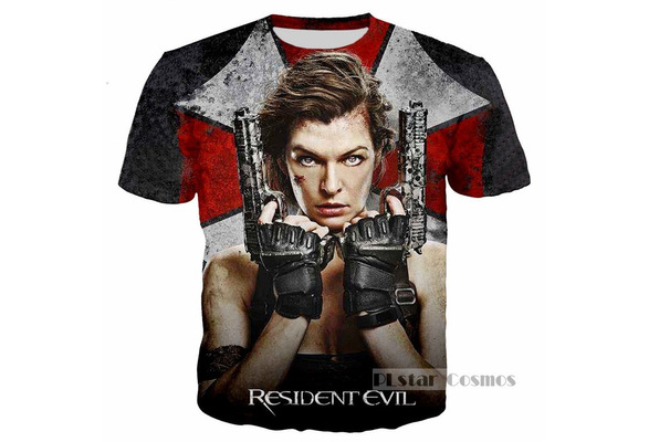 Movie Resident Evil Alice Women Men T-Shirt 3D Print Short Sleeve Tee Tops 