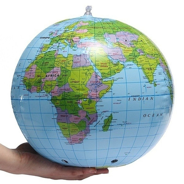 Geography PVC Balloon Ball Educational 16 Inch Globe Toys Inflatable World Map
