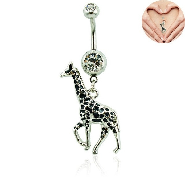 Giraffe belly button on sale ring