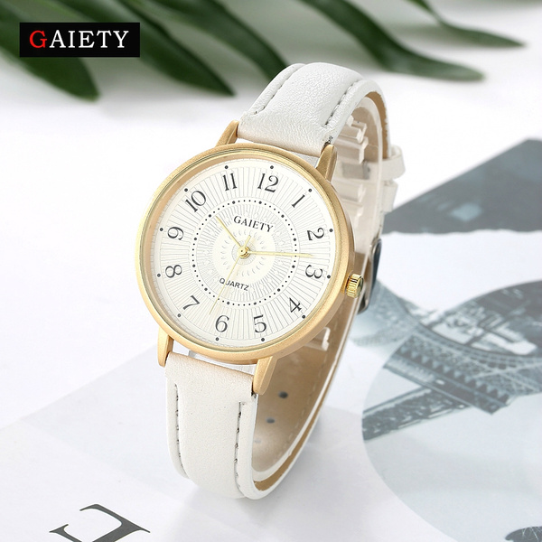 GAIETY Montre Bracelet Feminin Horloge Montre Quartz Dore Femme Decontractee Montre Bracelet Cuir Femme Montre Femme Montre