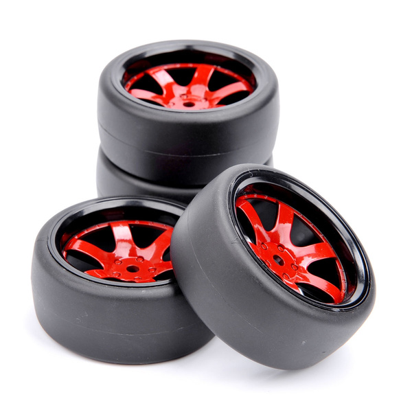 4X 1:10 Tire &Wheel Rims 12mm Hex RC Drift For HPI HSP On-Road Car PP0072/370