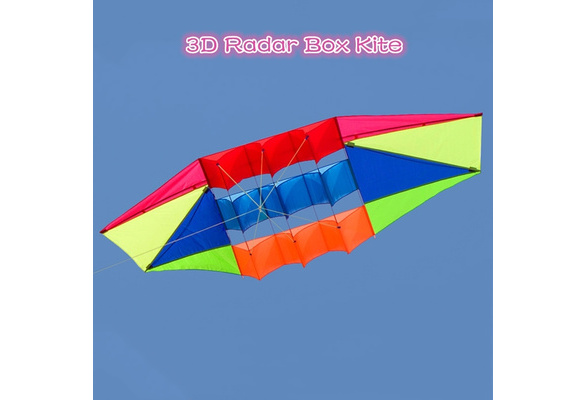 Details about   Huge 98inch 3D Radar Kite  Power Box with 2pcs 30m Tails Single Line Fun Sports 
