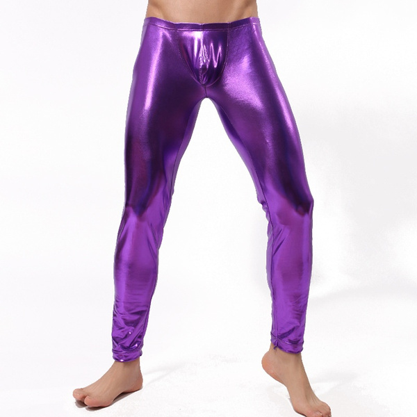 Shiny Faux Leather Leggings Gay Wear 