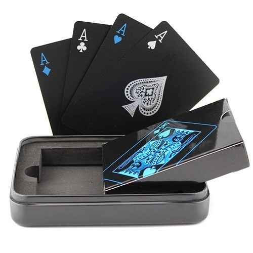 Texas Waterproof Plastic Playing Card Black Poker Cards Card Game 