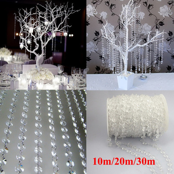 30M Wedding Decoration Octagonal Acrylic Crystal Beads Curtain
