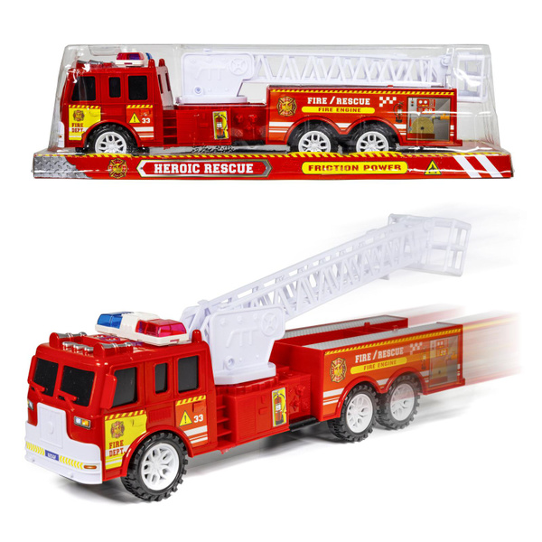 Light Up Fire Engine Rescue Truck with Firefighter Utility Bucket Wish