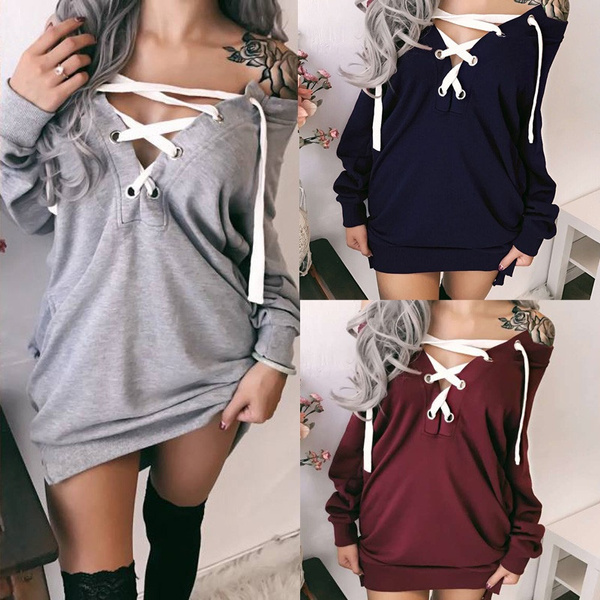 Womens deep v neck hot sale hoodie