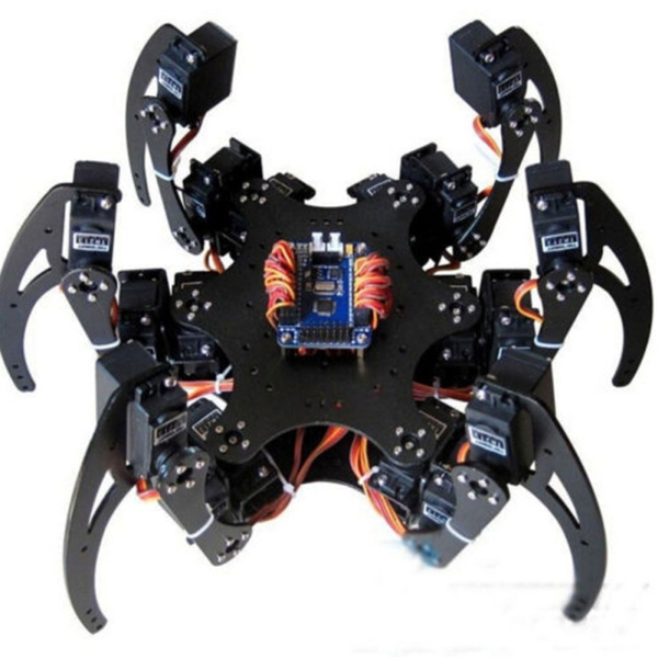1Set Black Six Legs Alloy 3DOF Hexapod Spider Robot Frame Kit DIY for Arduino 