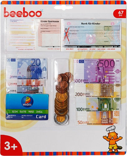 EDUPLAY Spiel-geld für Kinder Kaufmannsladen EURO Banknoten & Münzen Kasse NEU 