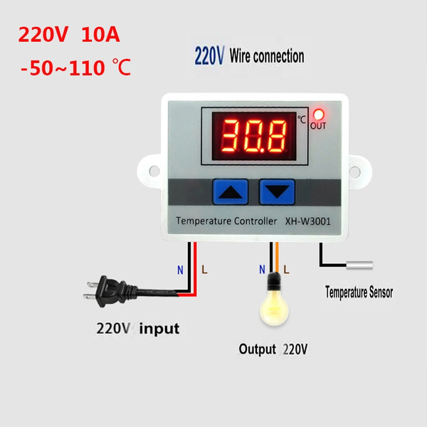 12/220V Digital LED Temperature Controller 10A Thermostat Control Switch 