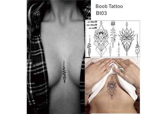 SJLS 1 Piece Under Boob Sternum Temporary Tattoo, Spiritual