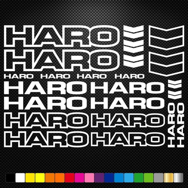 Haro  frame 8" x 1.5"  Vinyl decal weather proof 2 bike stickers many colors 