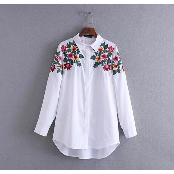 愛用 【新品】VINTAGE FLOWER EMBROIDERY SHIRT