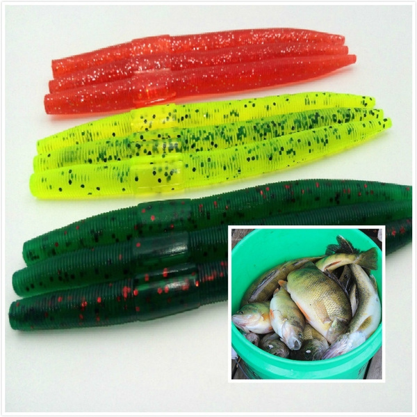 5pcs 11cm/6.5g Senko Bait Bass Fishing Worms Soft Plastic Stick