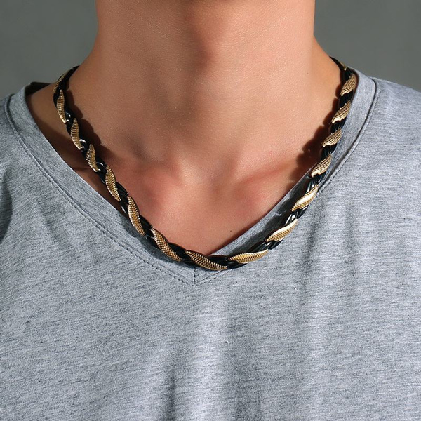 Buy Men's Leather Choker, Men's Leather Necklace, Black Leather Necklace  for Men, African Style Necklace for Men, Mens Tribal Necklace, Mens Gif  Online in India - Etsy