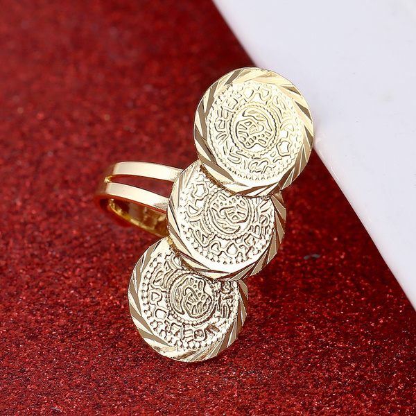 Real Brand New Dos Pesos Gold Coin Ring 14K Real Gold Ring With Flower  Design | eBay