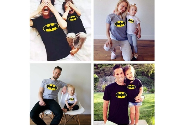 New Fashion Family Batman Shirt Cotton Tshirt Mother and Daughter Father  Son Clothes Matching Shirt Tops | Wish