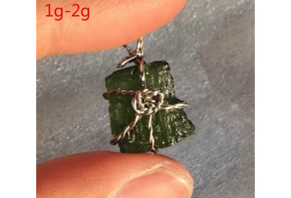 natural small Czech green meteorite Moldavite, 925 or 999 silver wire  Moldavite pendant ,random shipment 1 piece | Wish