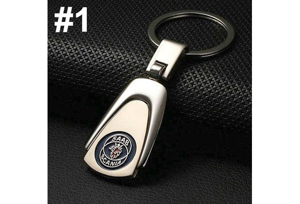SAAB Key Ring Etched and infilled On Leather 9-3 9-5 900 90 Turbo NEW 