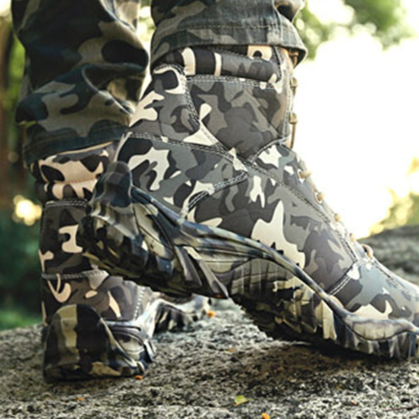 camouflage military boots