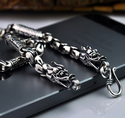 Sterling, Head, dragonheadnecklace, dragonscalenecklace