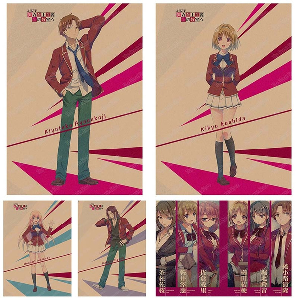 Anime Classroom of The Elite Horikita Suzune Ayanokoji Kiyotaka Poster  Canvas Wall Art Posters Gifts Painting 24x36inch(60x90cm)