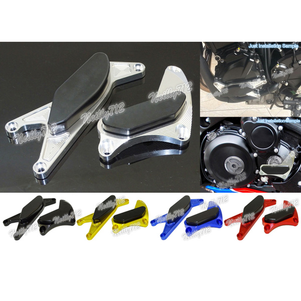 Motorcycle Parts CNC Billet Left & Right Hand Engine Case Stator / Starter  Gear Cover Guard Protection Crash Pads Frame Sliders Protector Set For
