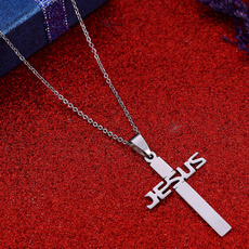 Steel, religiouspendant, Cross necklace, stainlesssteelcros