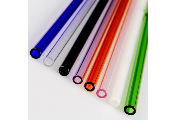 1 Piece 8 Inches Cute Round Head Pyrex Glass Straws Fruit Juice Milk  Drinking Straw Resuable Party Tableware Straw Party Juice Tubes Wedding  Supplies Birthday Bar Accessories