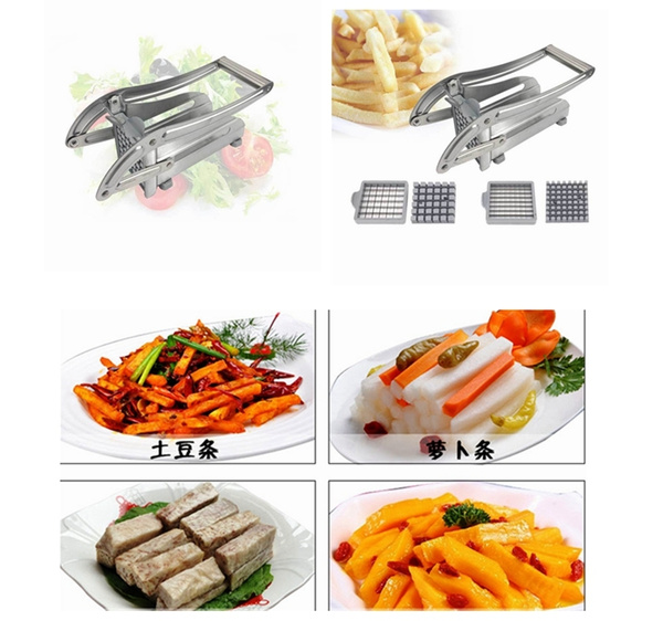 Stainless Steel Potato Cutter Vegetable Slicer Chopper Dicer 2 Blade 