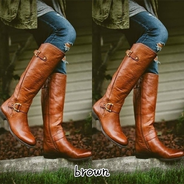 flat knee high boots plus size