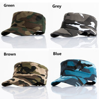 Army Hat Cotton Unisex Flat Roof Trucker Hats Camo Cap Baseball ...