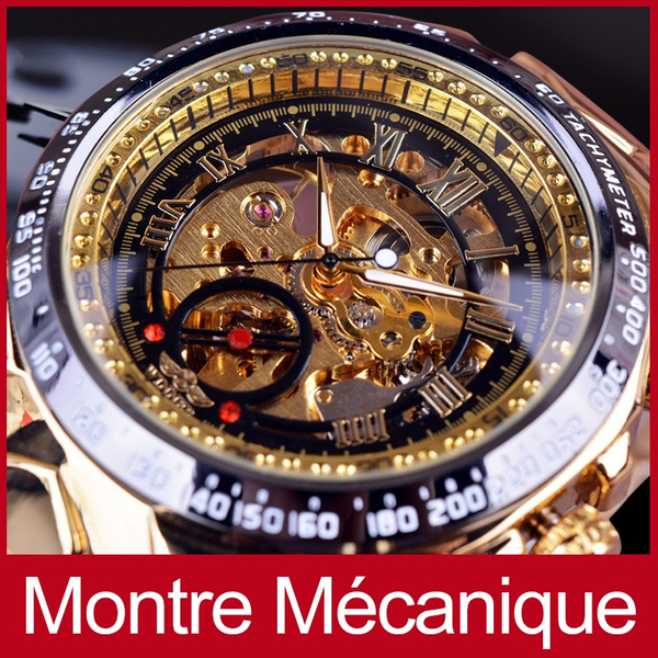 Montre Homme Montre Automatique Montre Bracelet En Acier Inoxydable Marque Montre Bracelet Couleur or Avec Bo te Cadeau