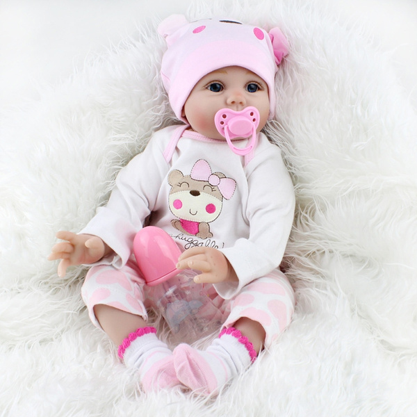 Realistic 22'' Bebe Reborn Soft Silicone Reborn Baby Doll Girl